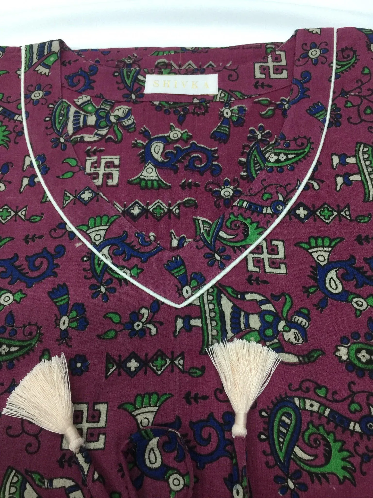 Indian Print Cotton Kaftan