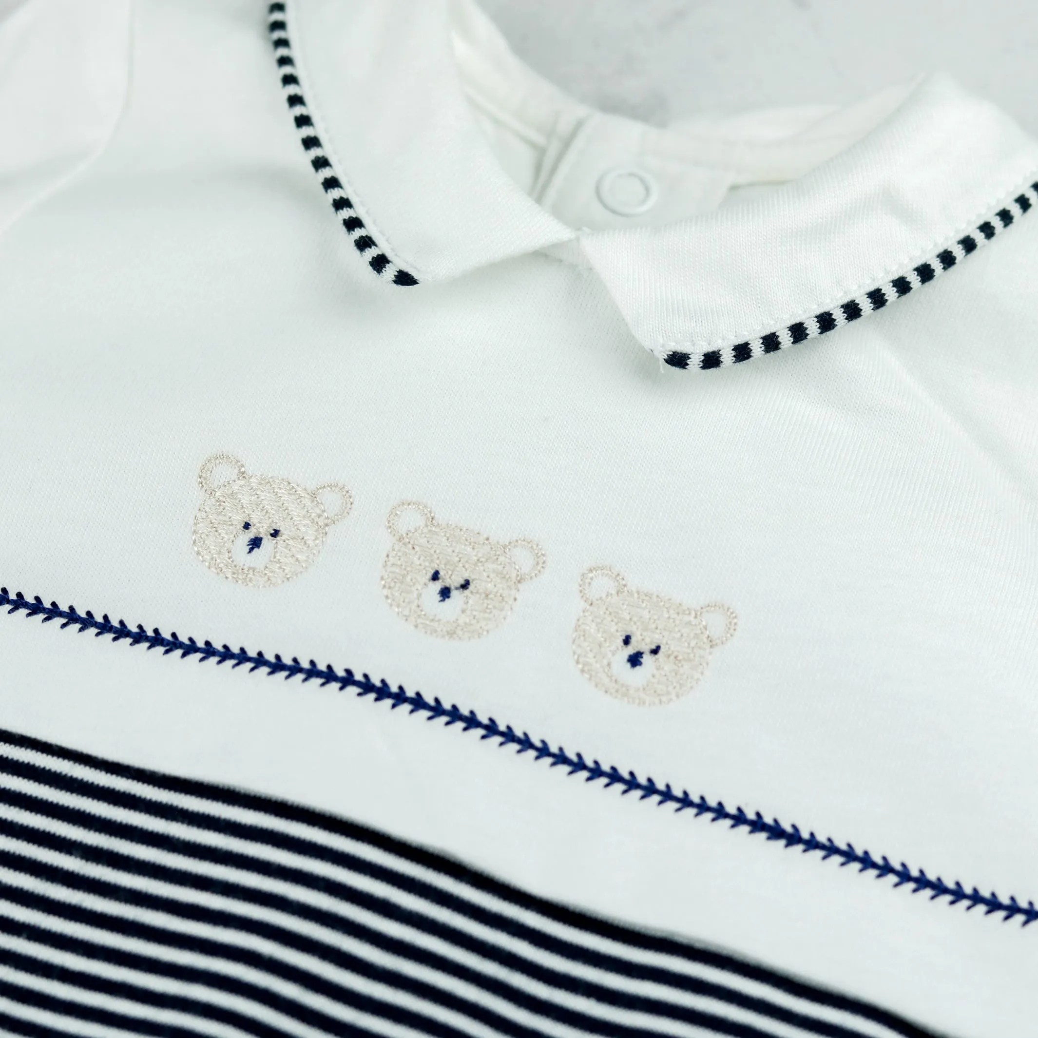 Jasper Navy Boys Teddy Babygrow and Hat