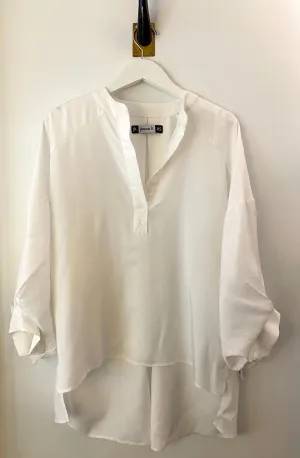 Jenna K White Over Sized Peasant Blouse