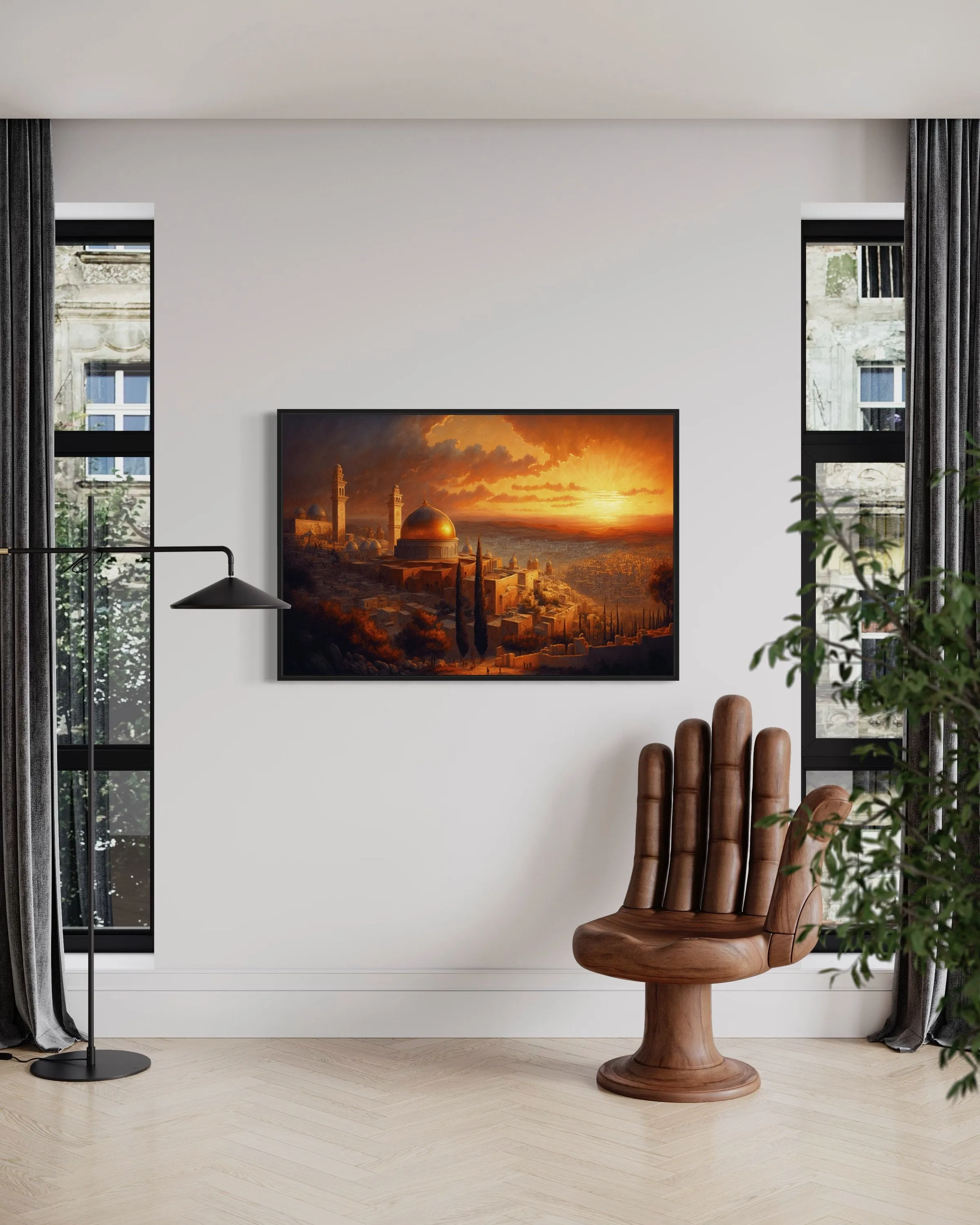Jerusalem Old City Temples At Sunset Painting Canvas Wall Art