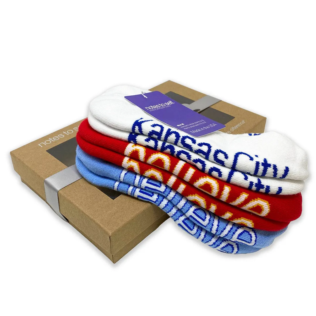 Kansas City Proud 3-pair sock set in gift box