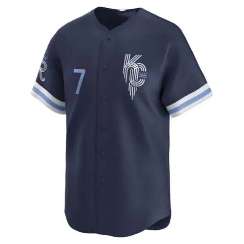 Kansas City Royals #7 Bobby Witt Jr Navy City Connect Baseball Limited Jersey