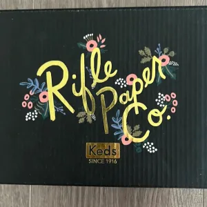 Keds rifle paper co. Size 8 toddler mermaid w gold slip on shoe
