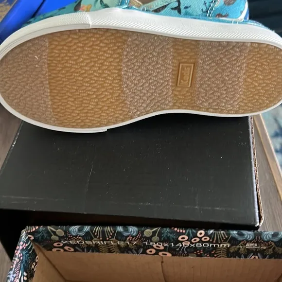 Keds rifle paper co. Size 8 toddler mermaid w gold slip on shoe