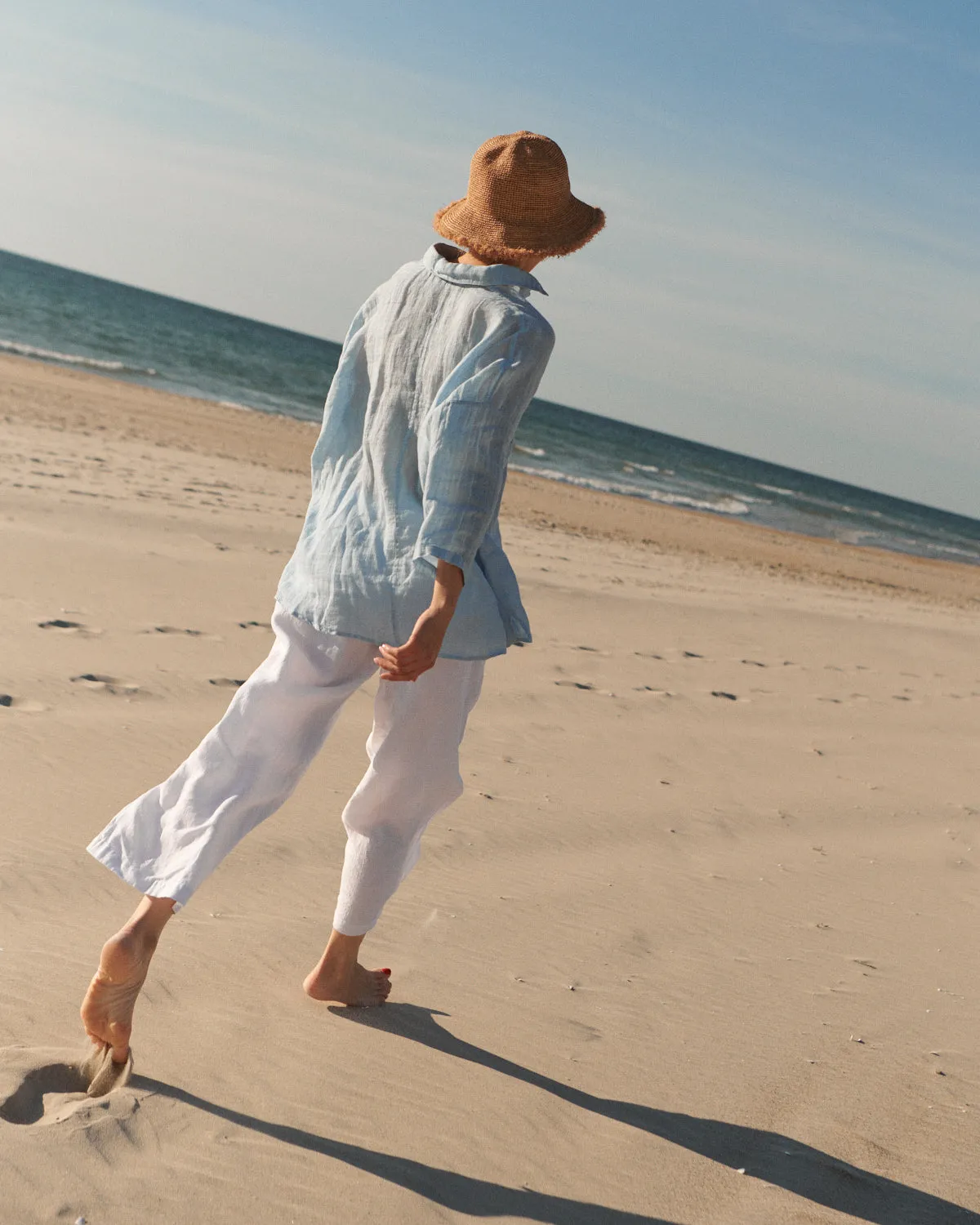 Kim - Linen Trousers in White