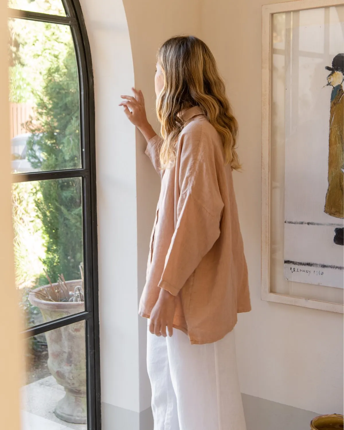 Kim - Linen Trousers in White