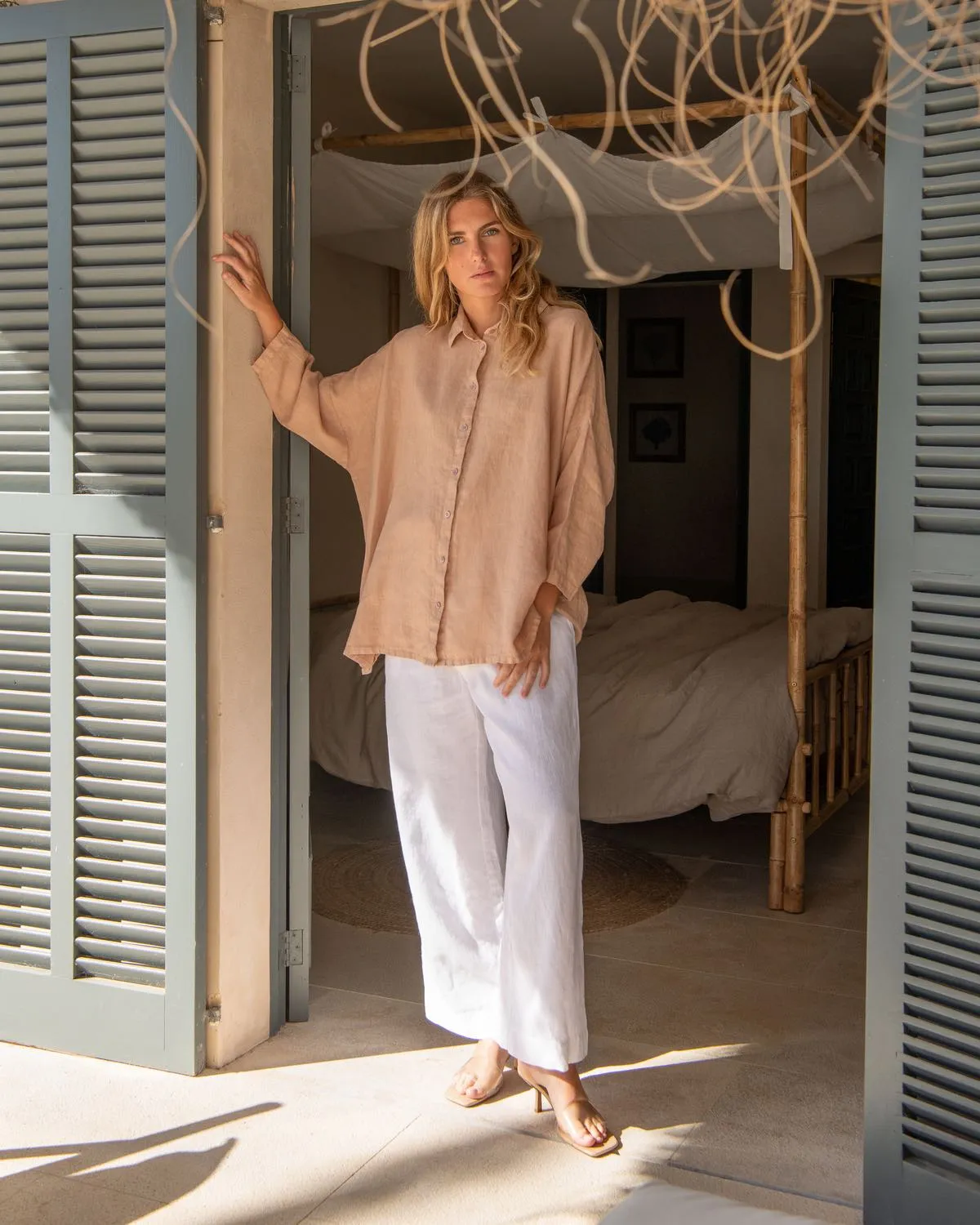 Kim - Linen Trousers in White
