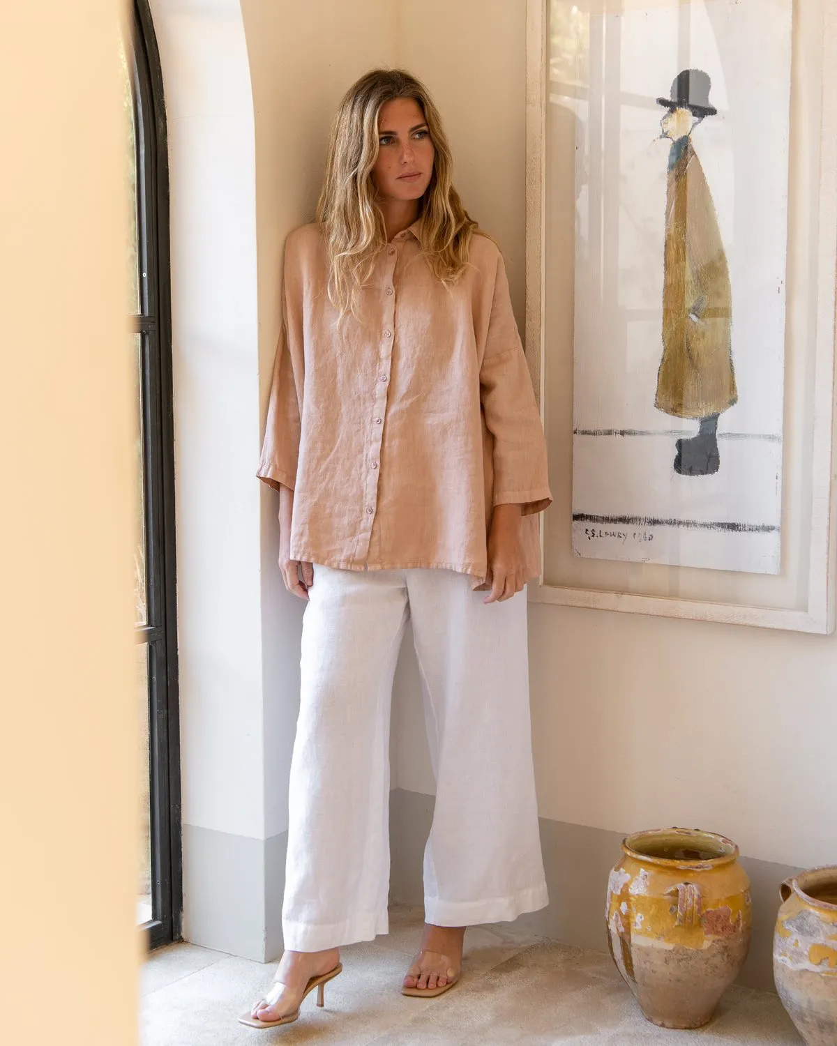 Kim - Linen Trousers in White
