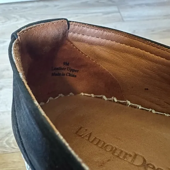 L’Amour Des Pieds Stazzema Black Nubuck Leather Slip On Shoe