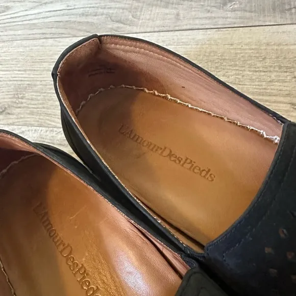 L’Amour Des Pieds Stazzema Black Nubuck Leather Slip On Shoe