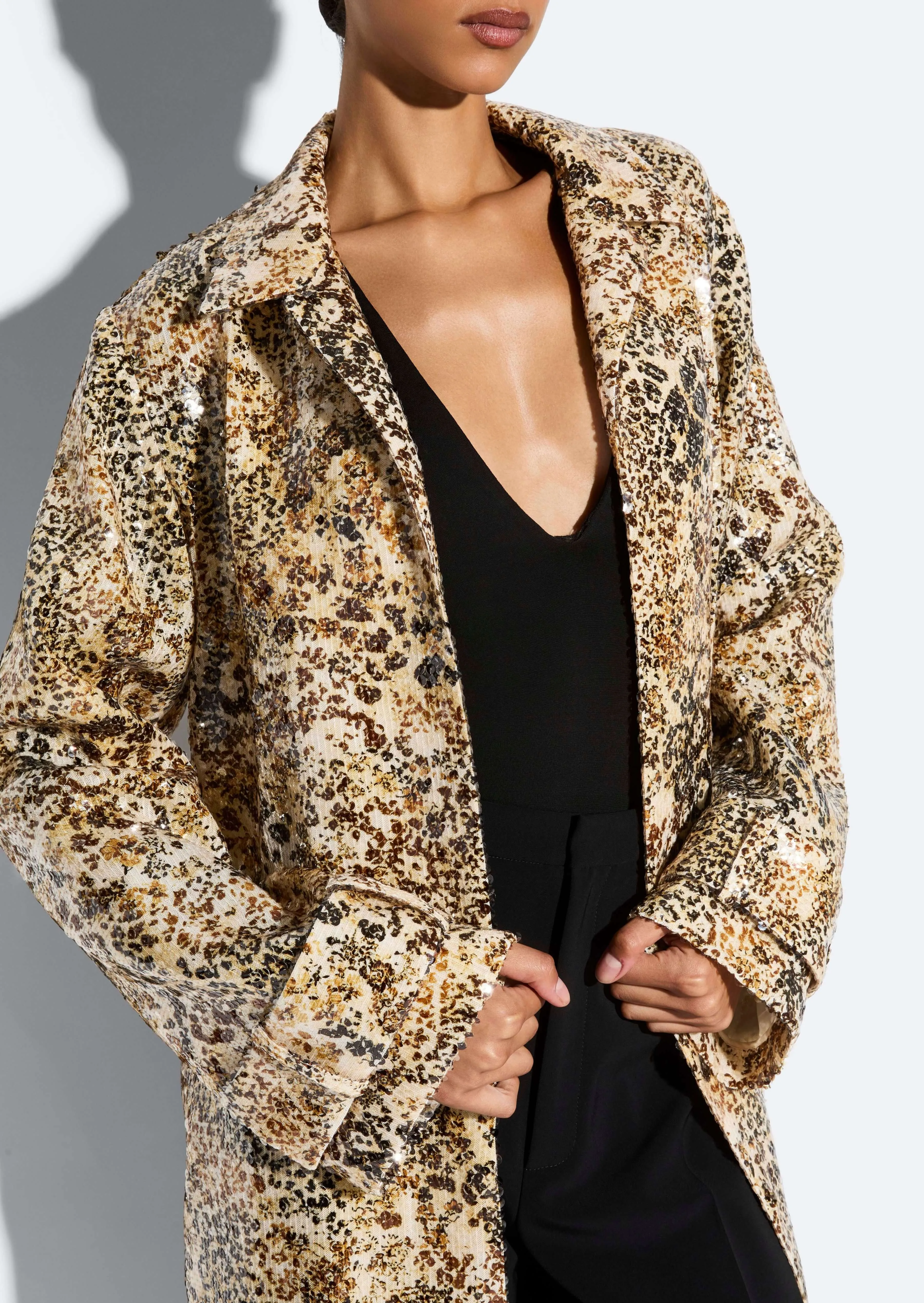 Leopard Sequin Coat