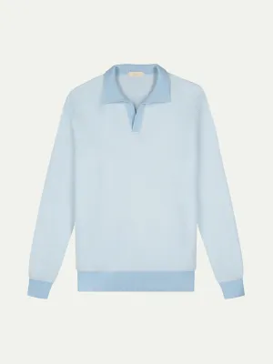 Light Blue Jacquard Polo