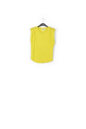 Lime green linen sleeveless T-shirt