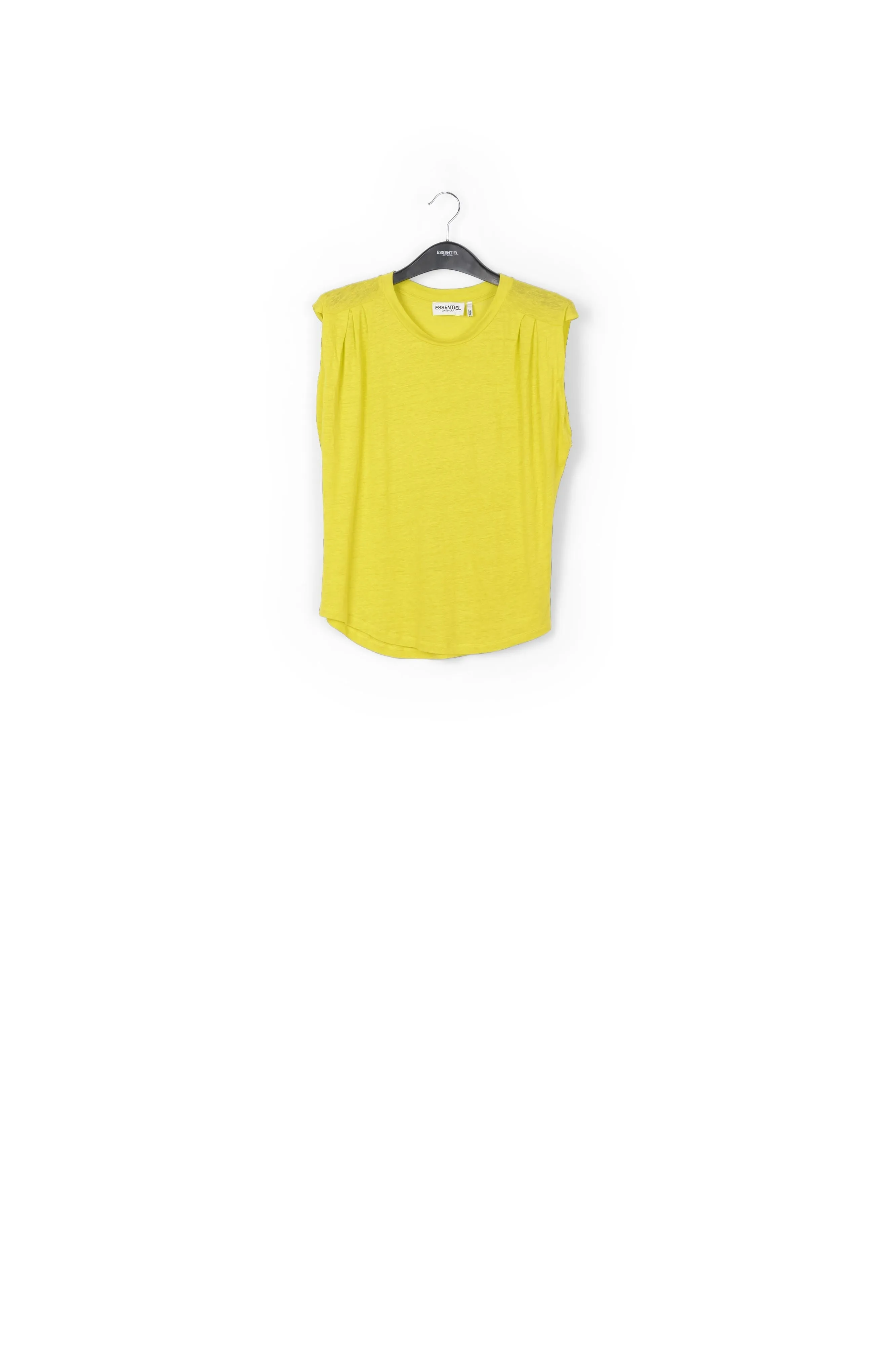 Lime green linen sleeveless T-shirt