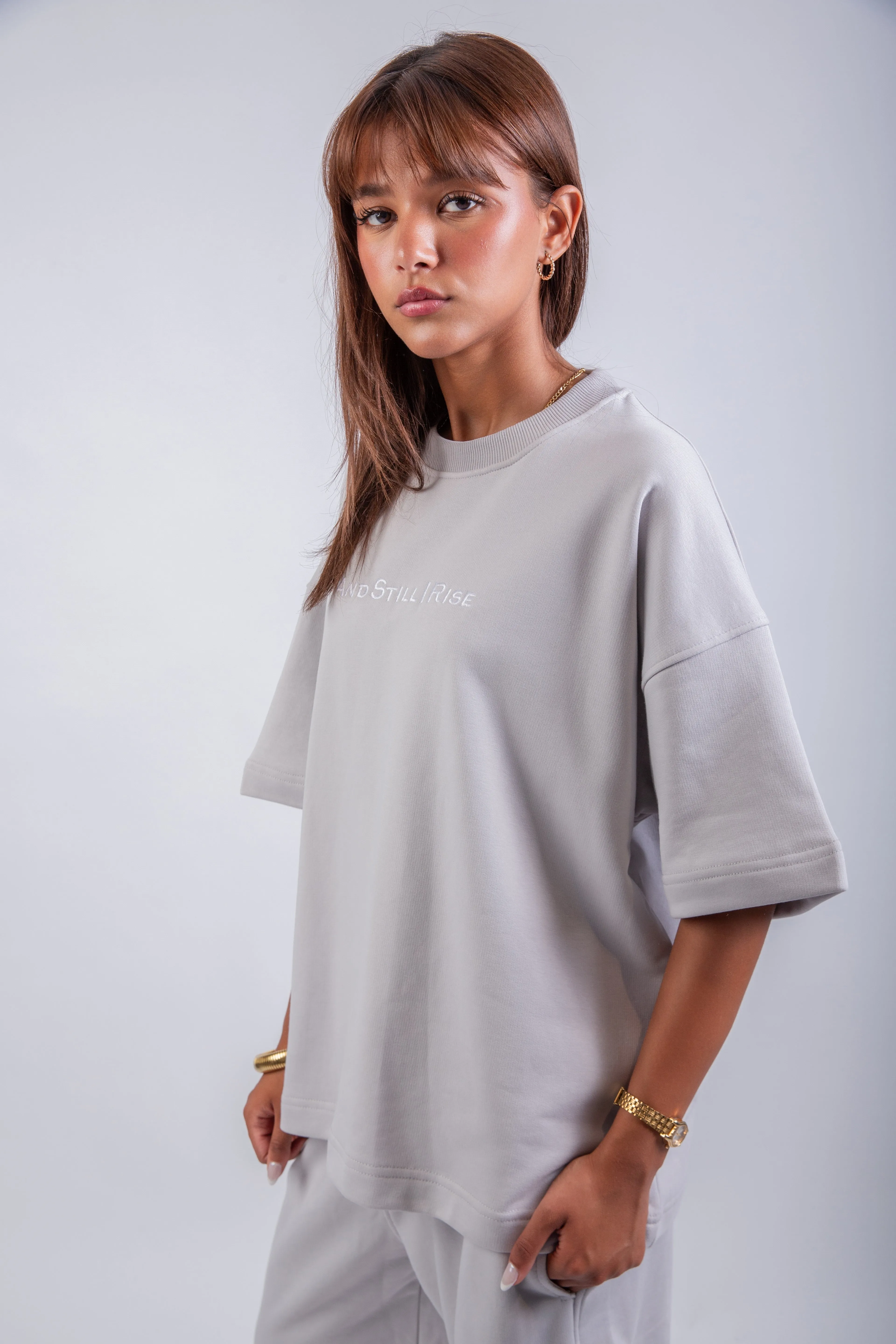 Limited Edition Short & Short Sleeve T-shirt Silver Set