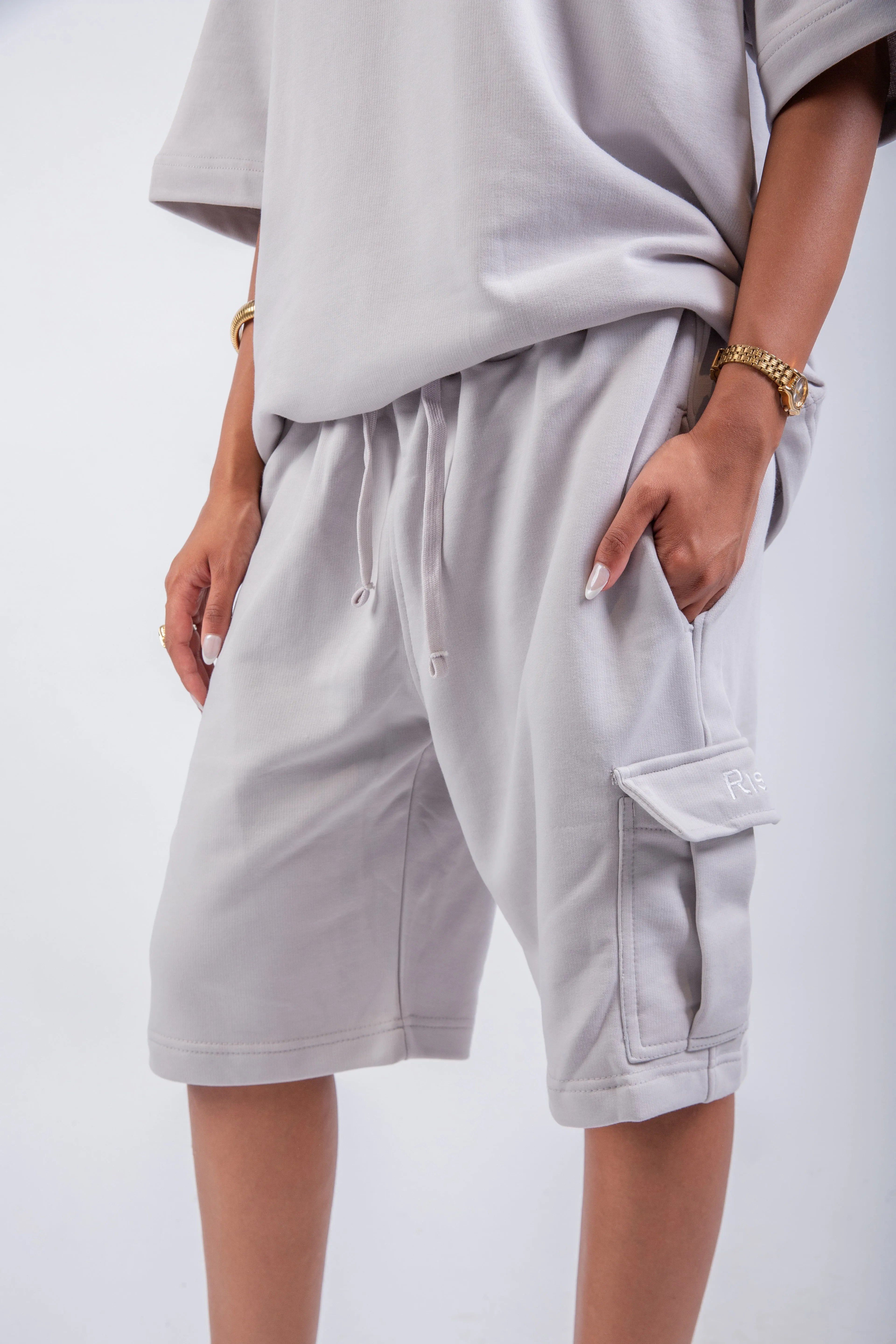 Limited Edition Short & Short Sleeve T-shirt Silver Set