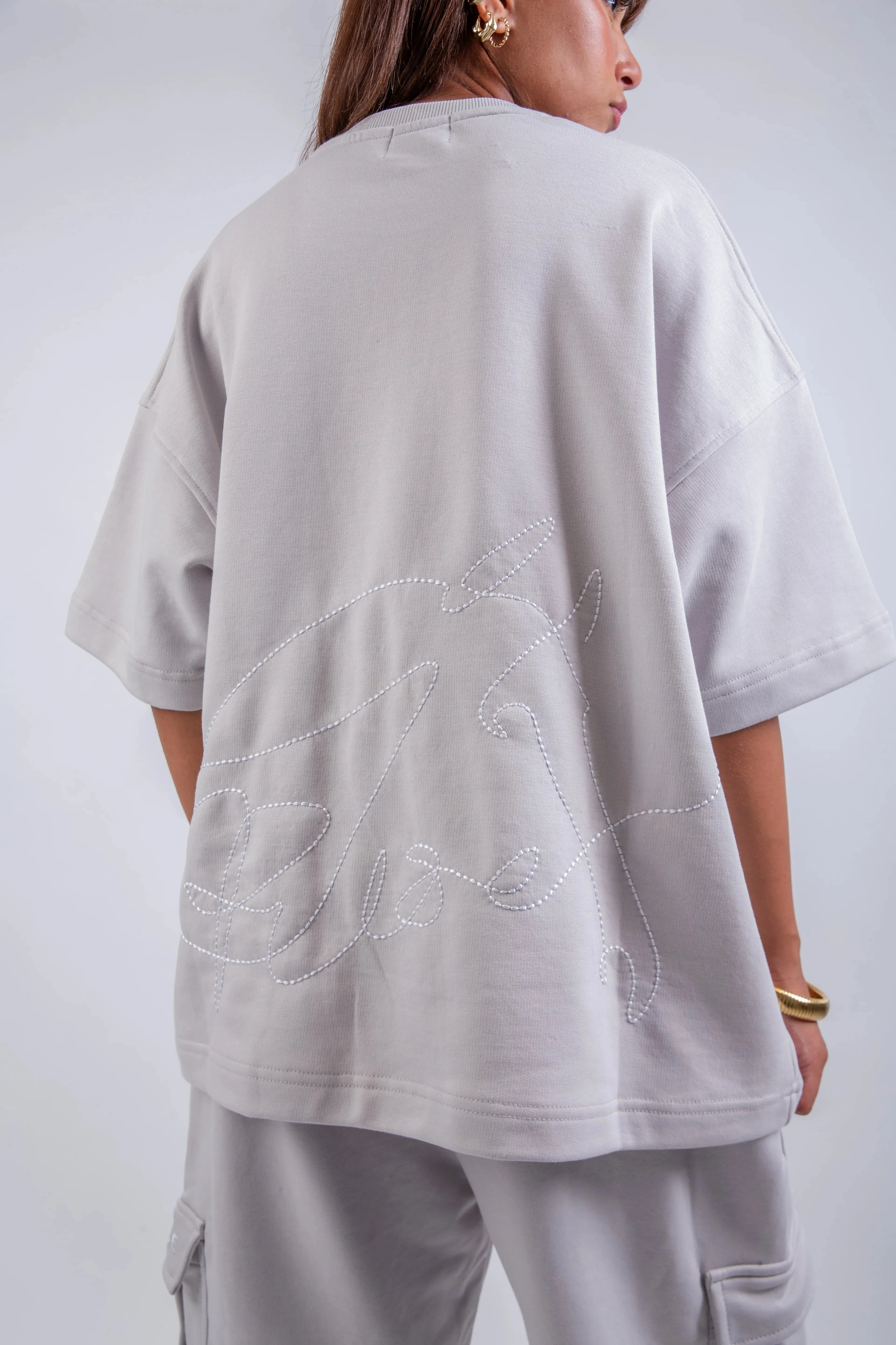 Limited Edition Short & Short Sleeve T-shirt Silver Set