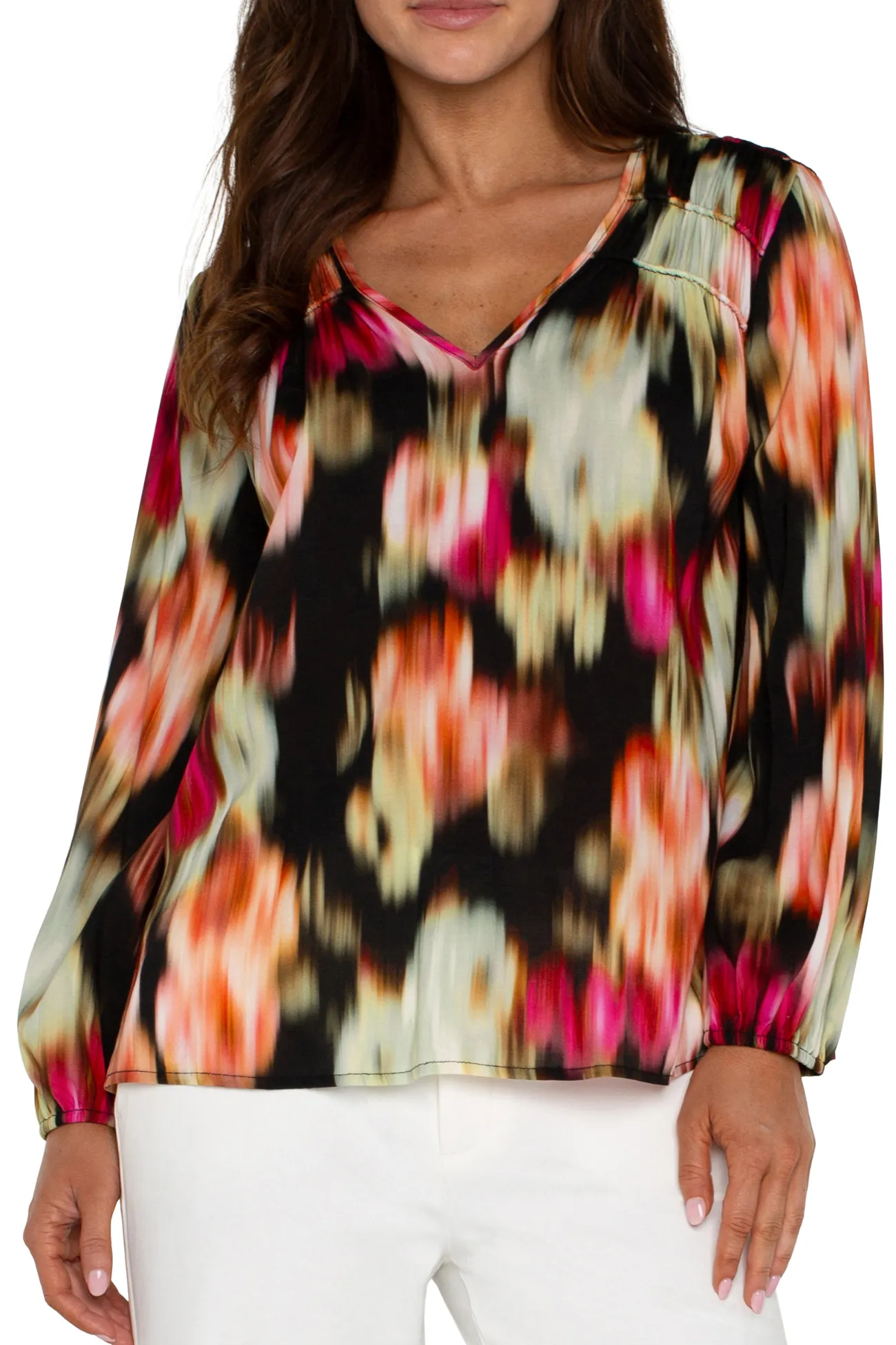 Liverpool Star Ruby Floral Long Sleeve Blouse