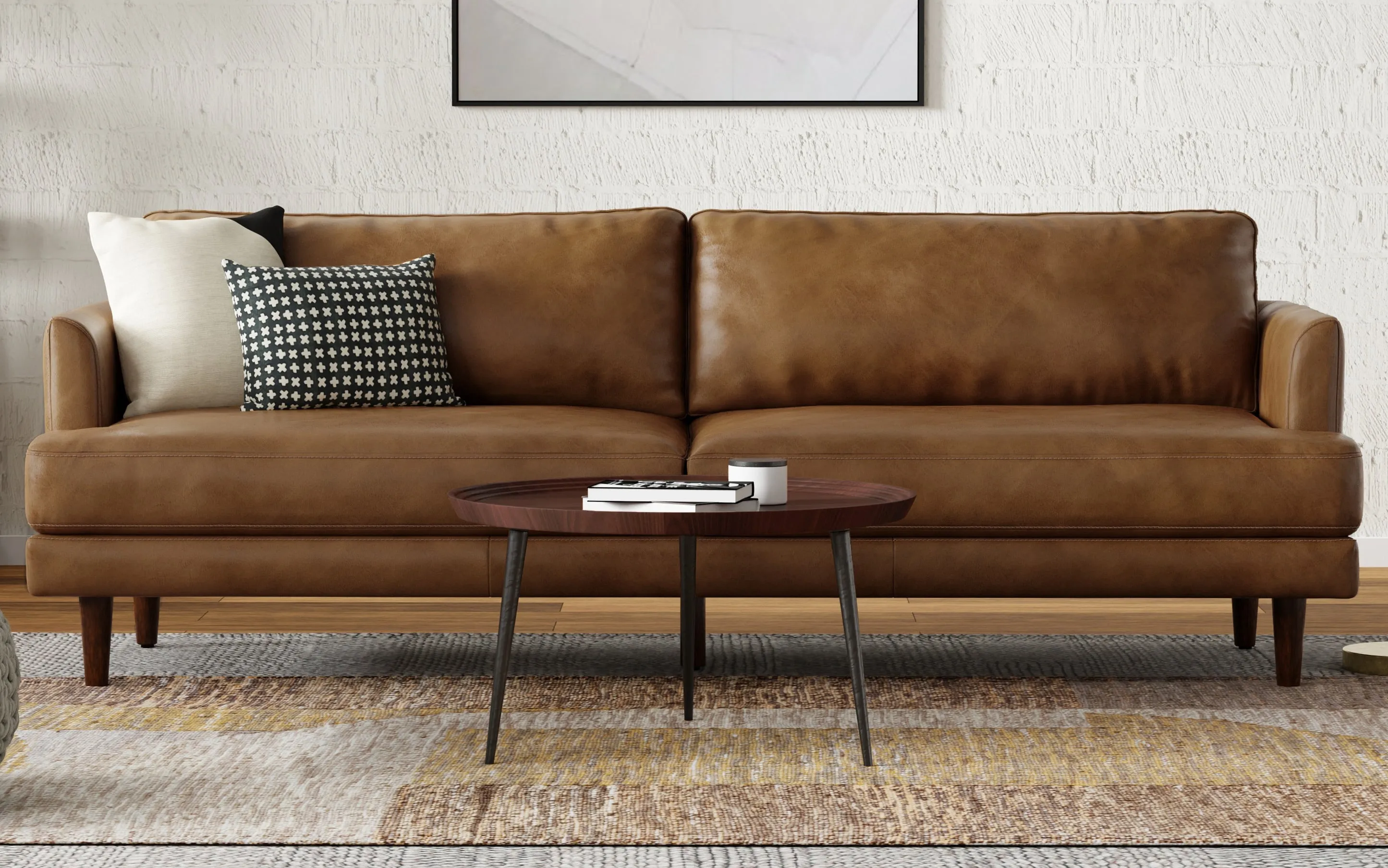Livingston 90-inch Sofa in Genuine Leather