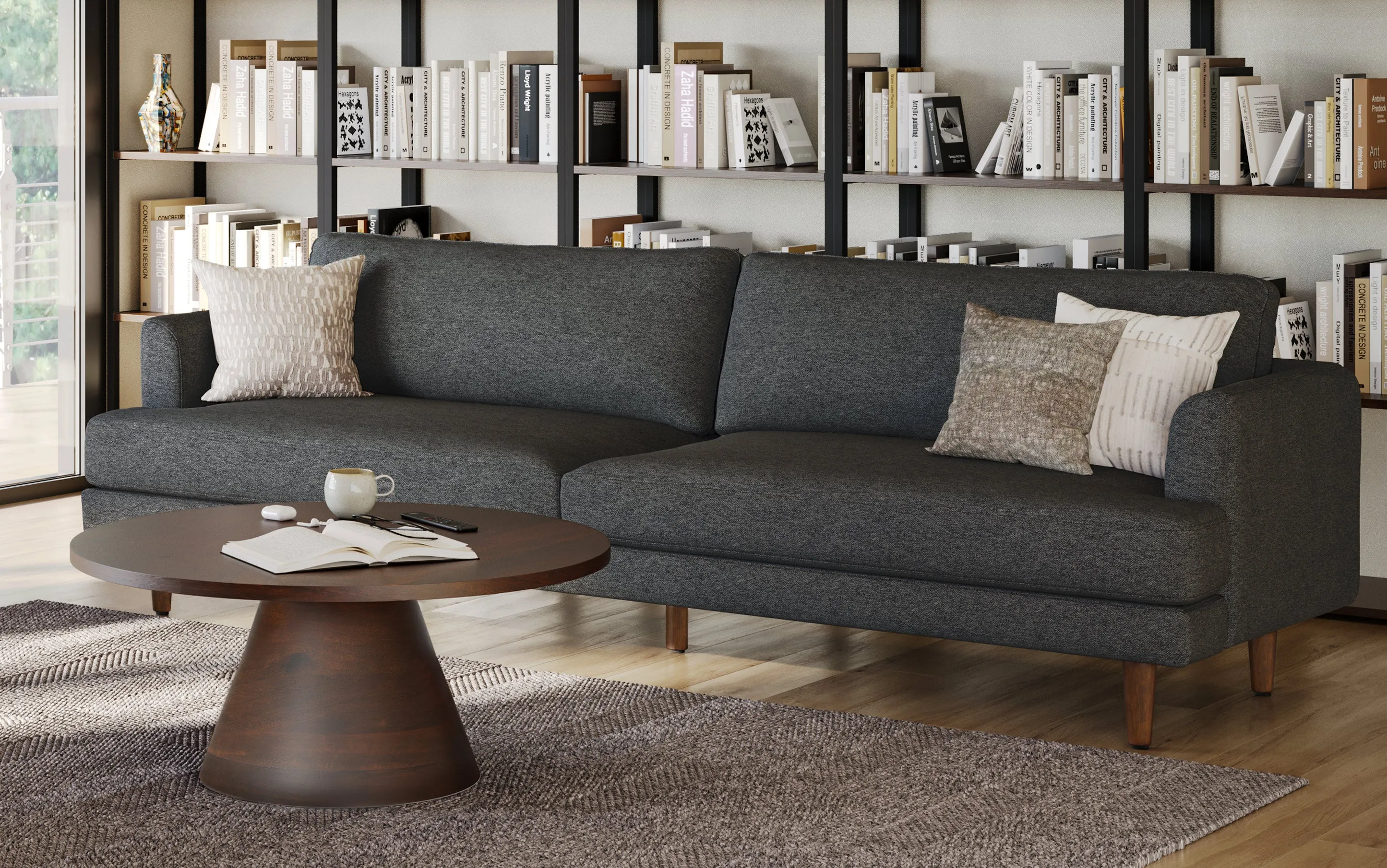 Livingston 90-inch Sofa in Woven-Blend Fabric