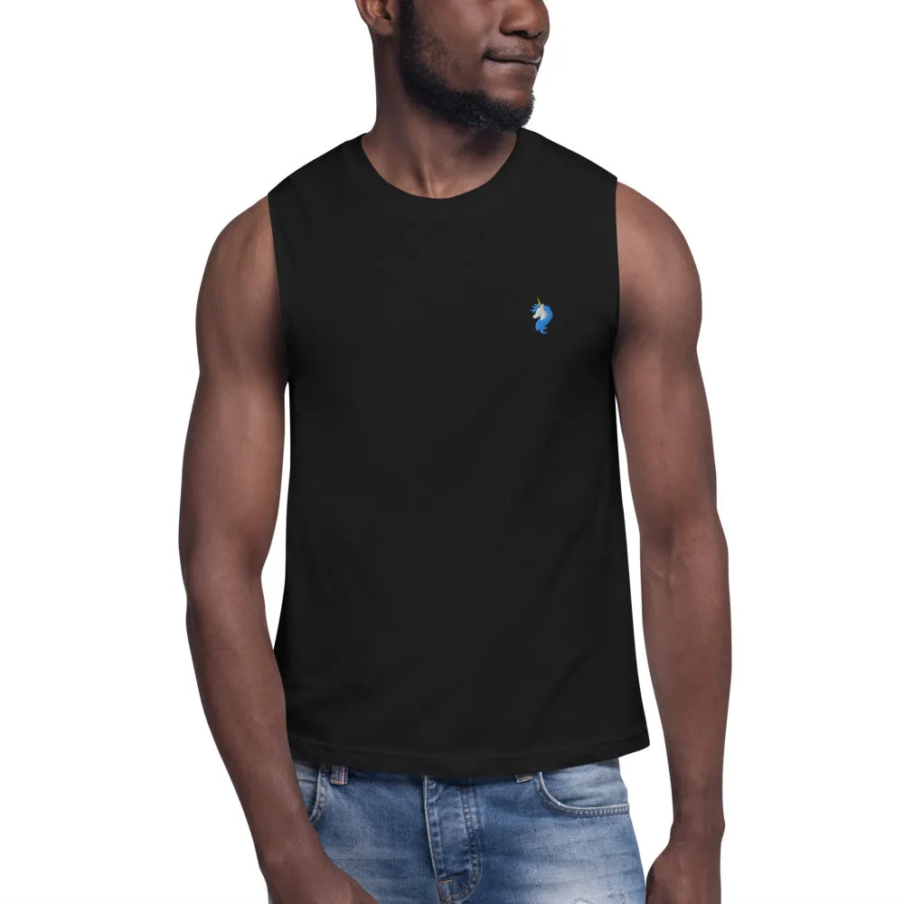 Logo Embroidered Muscle Shirt by #unicorntrends