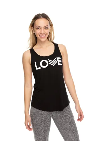 Love Chevron Tank - Black/White Chevron