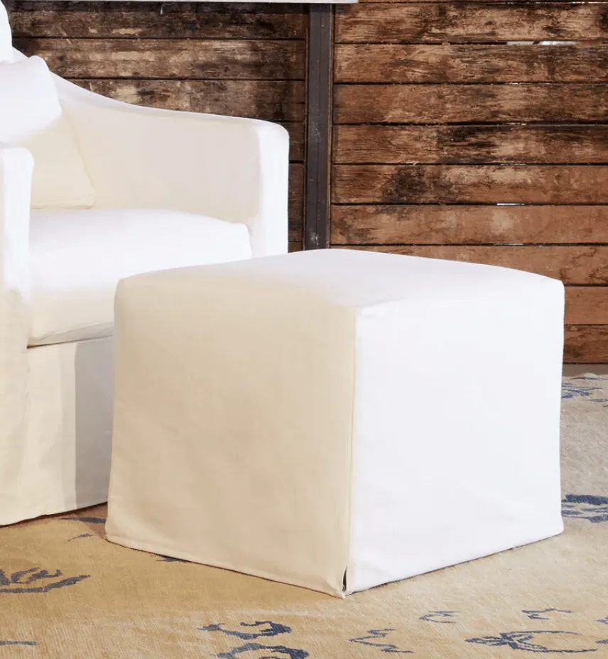 Maui Deluxe 24in Slipcovered Ottoman