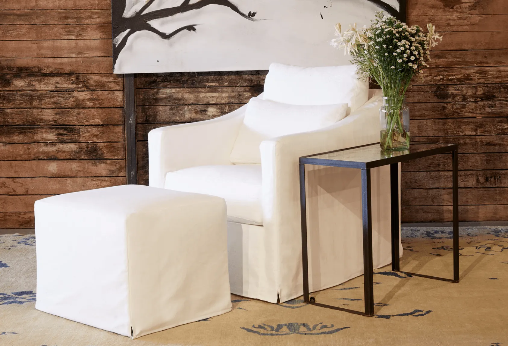Maui Deluxe 30in Slipcovered Swivel Glider