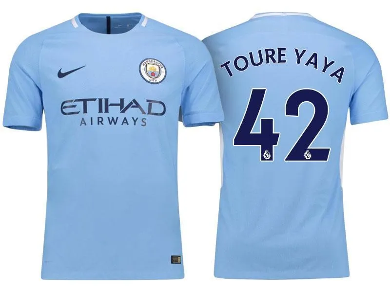 Men 42 Yaya Toure Jersey Home Soccer Manchester City Jersey Premier League