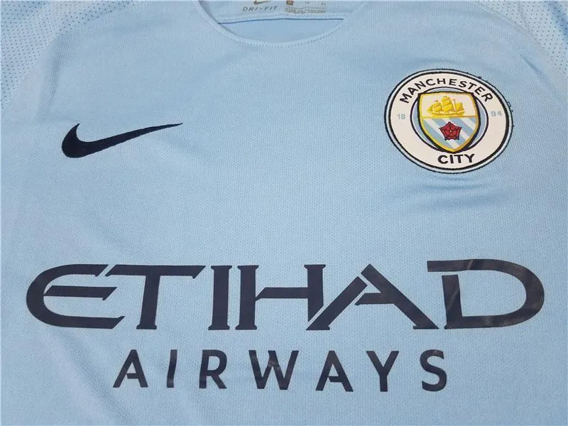 Men No name Jersey Home Soccer Manchester City Jersey 2018 Premier League