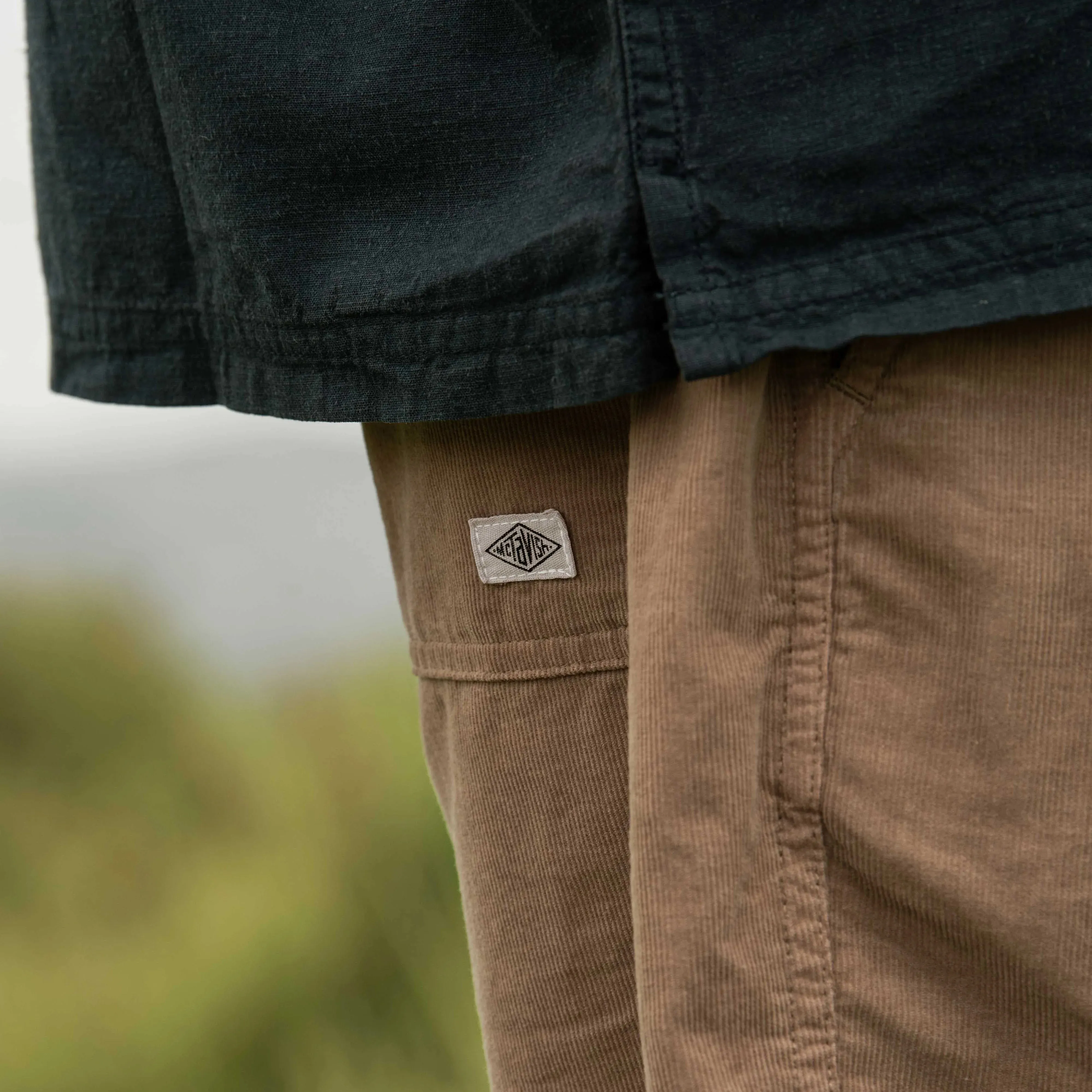 Mens Cord Shorts Dark Tan