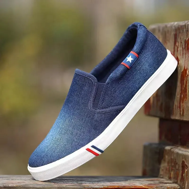 Men's Tendon Sole Canvas Shoes Slip-on Plus Size Summer
