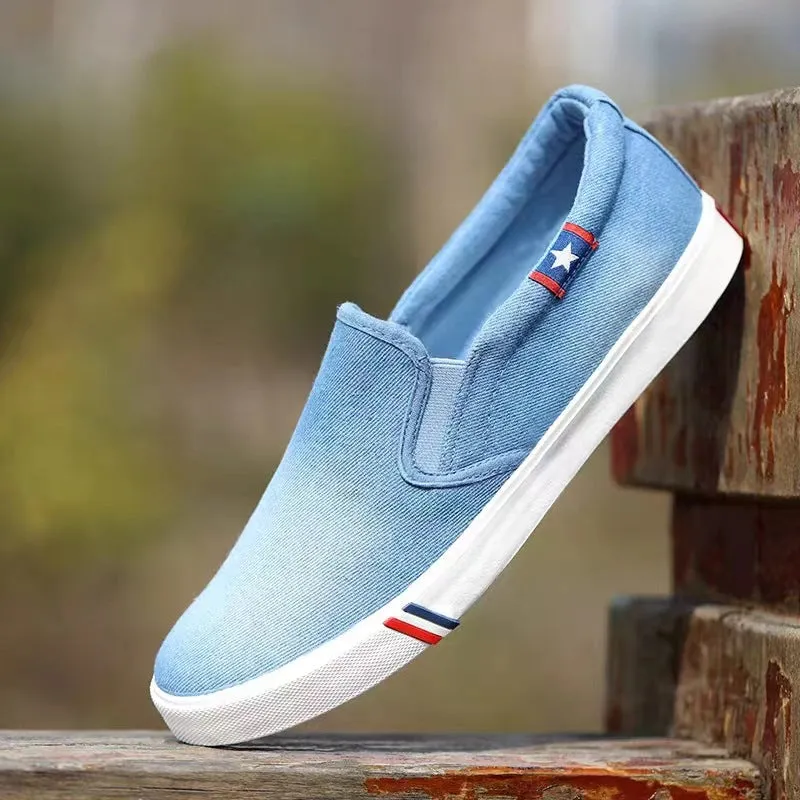 Men's Tendon Sole Canvas Shoes Slip-on Plus Size Summer
