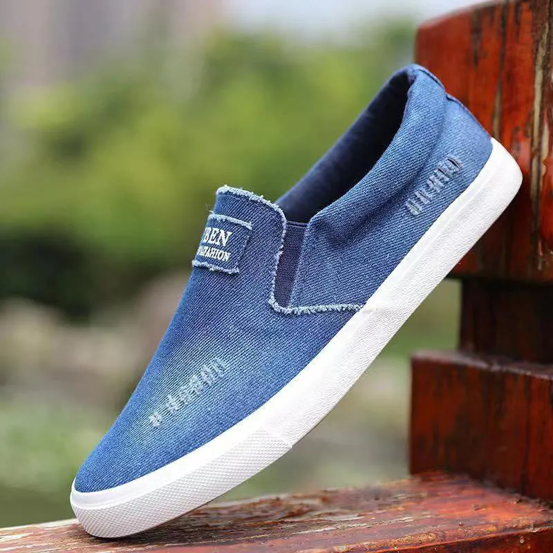 Men's Tendon Sole Canvas Shoes Slip-on Plus Size Summer