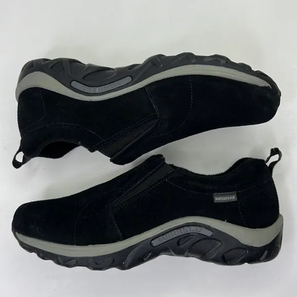MERRELL Kid’s Jungle Moc Frosty Waterproof Black  moccasin slip on shoe Sz 4.5
