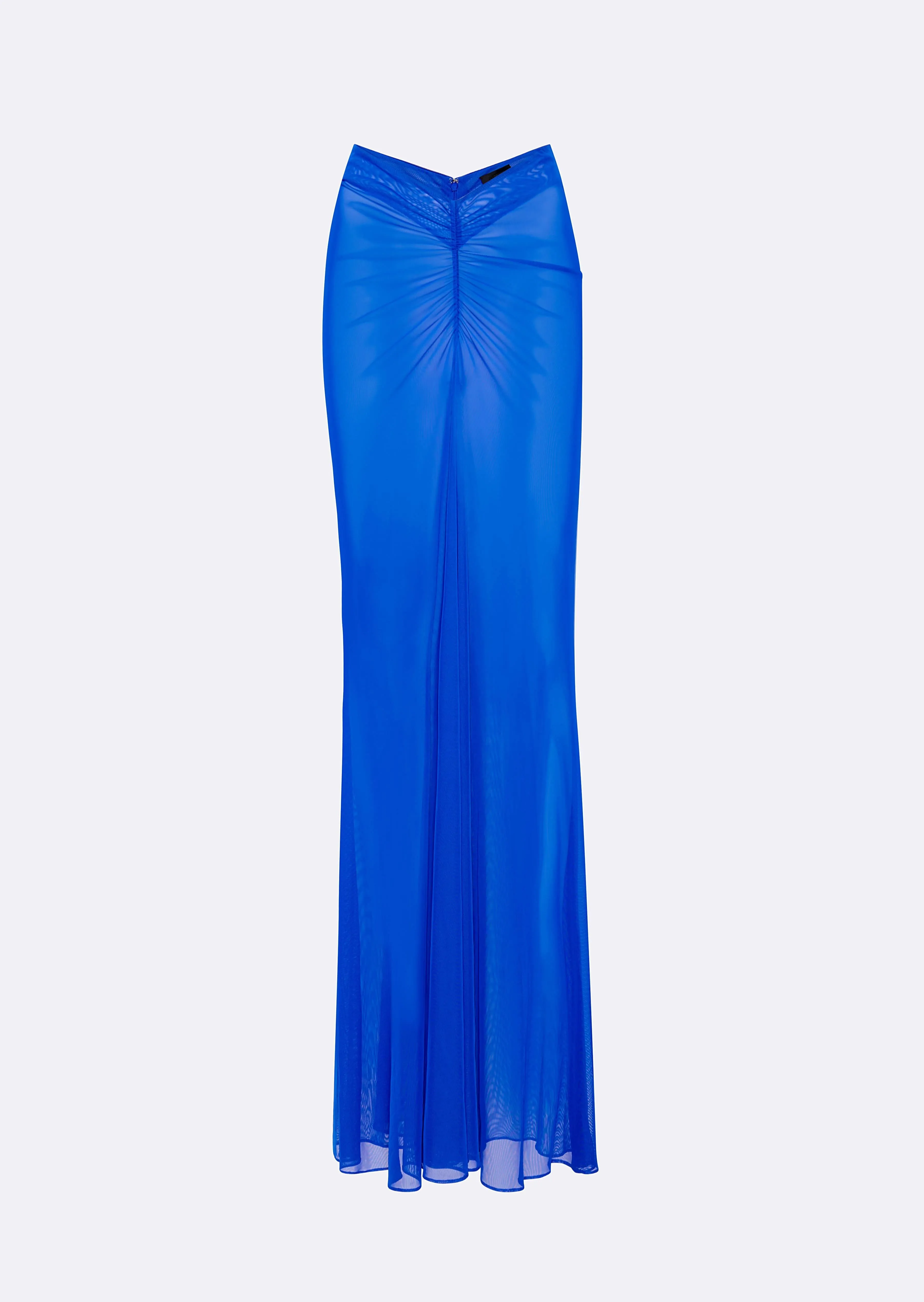 Mesh Ruched Maxi Skirt