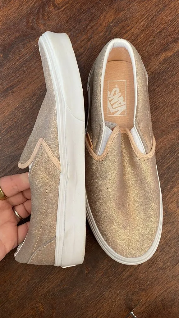 Metallic Slip On Sneakers