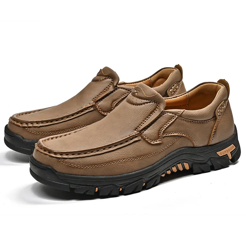 Mitchell Shoes New Men's Non-slip Walking Leather Lightweight Breathable Casual Loafers
