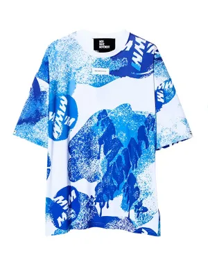 Mod Wave Movement MWM Tie Dye T-Shirt- White/Blue