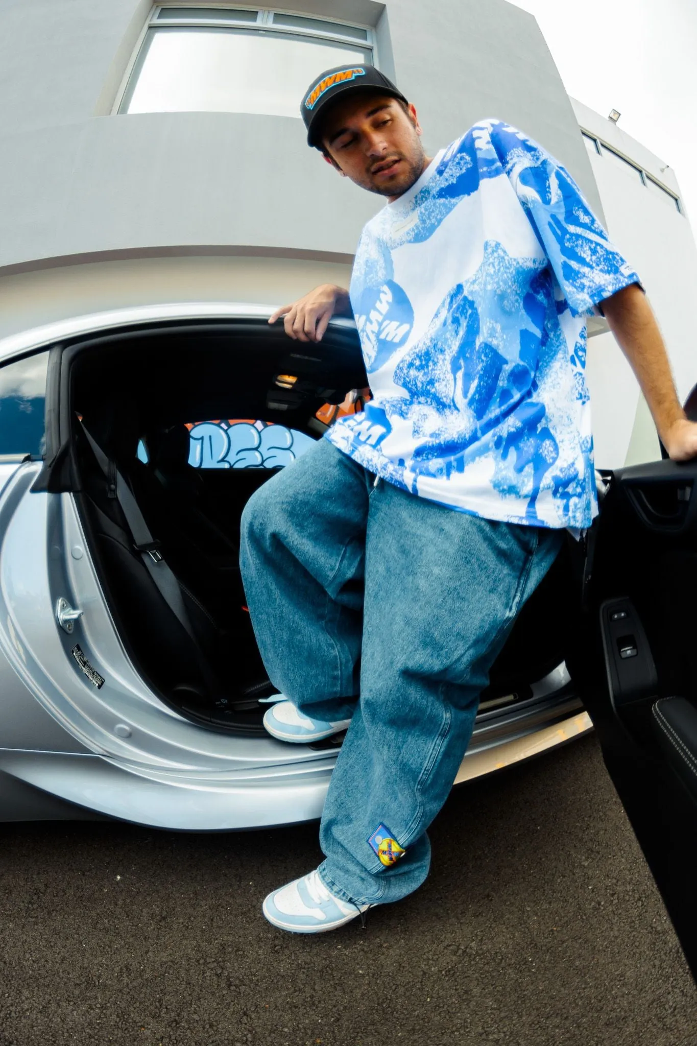 Mod Wave Movement MWM Tie Dye T-Shirt- White/Blue