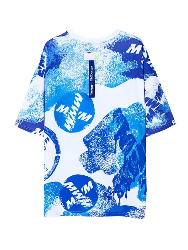 Mod Wave Movement MWM Tie Dye T-Shirt- White/Blue