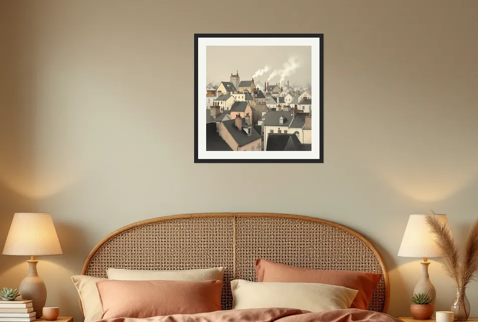 Morning Whisper Over Rooftops Wall Art Poster