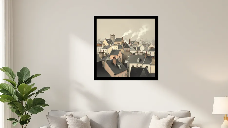 Morning Whisper Over Rooftops Wall Art Poster