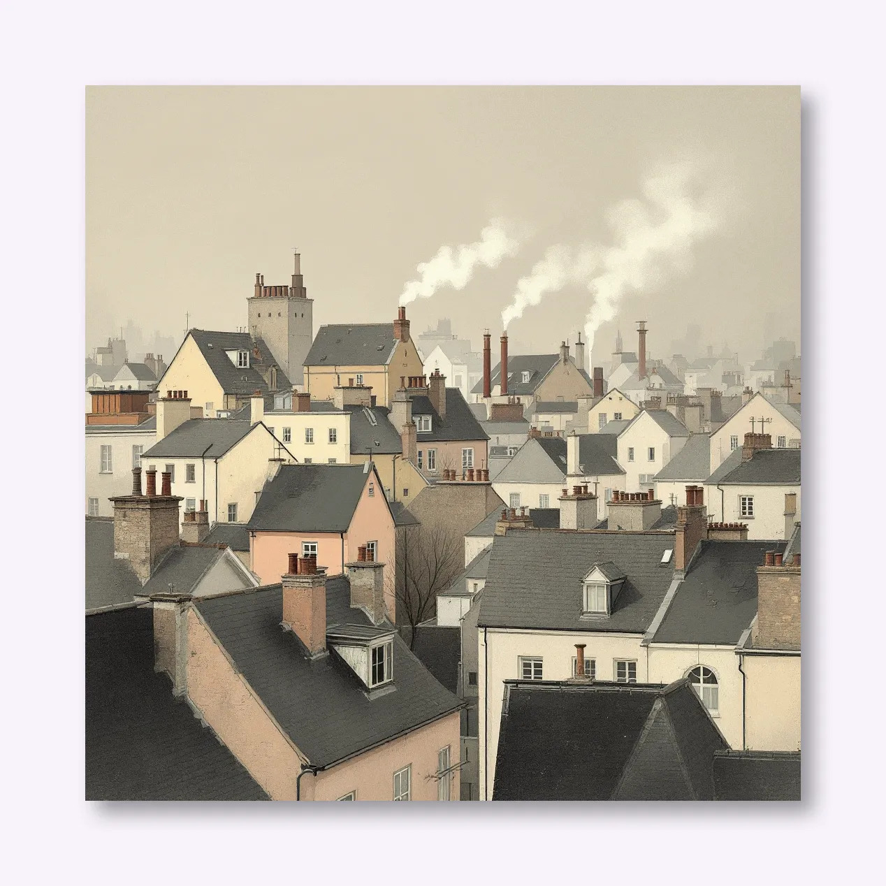 Morning Whisper Over Rooftops Wall Art Poster