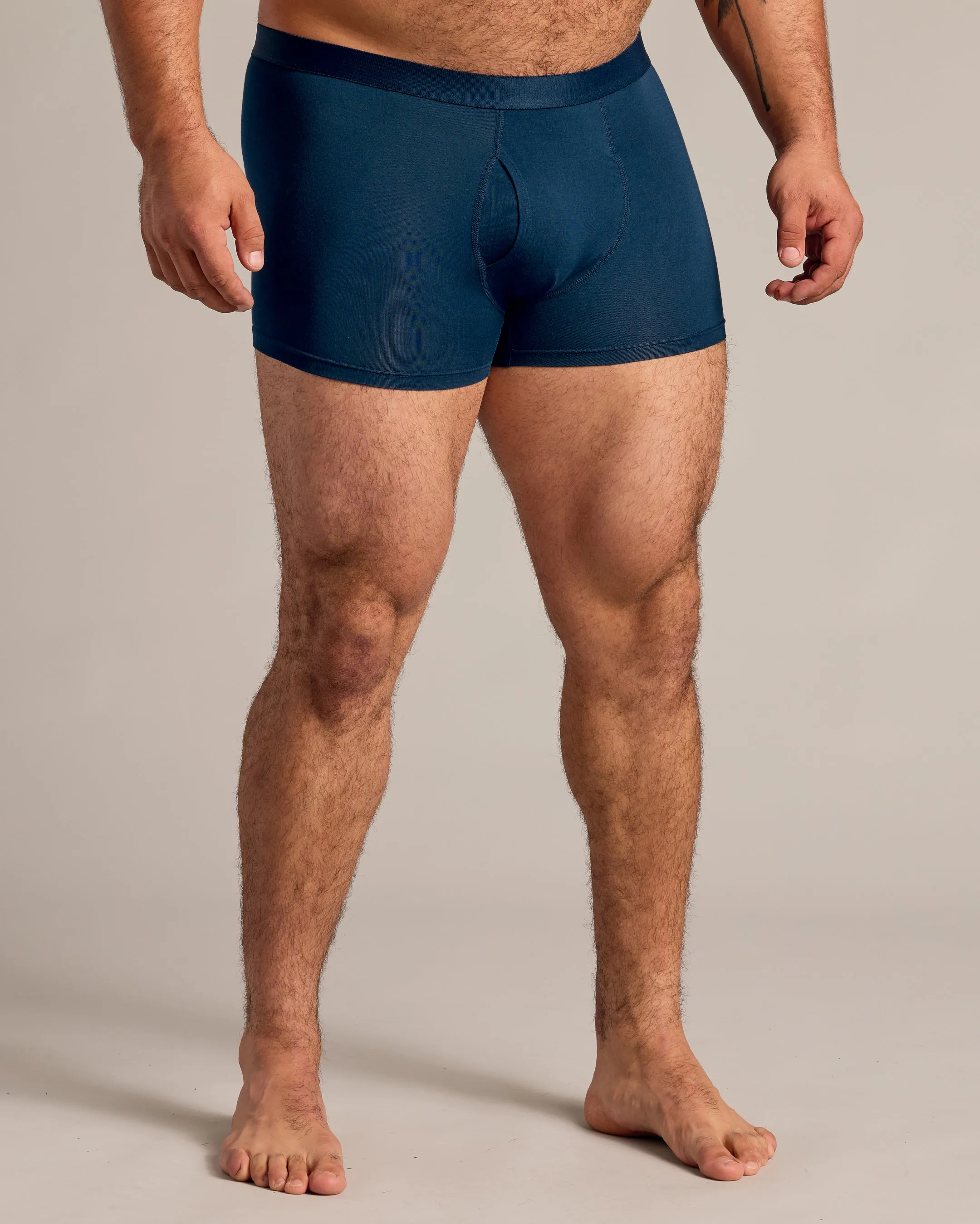 Navy Boxer Trunks W/ Fly 6-Pack