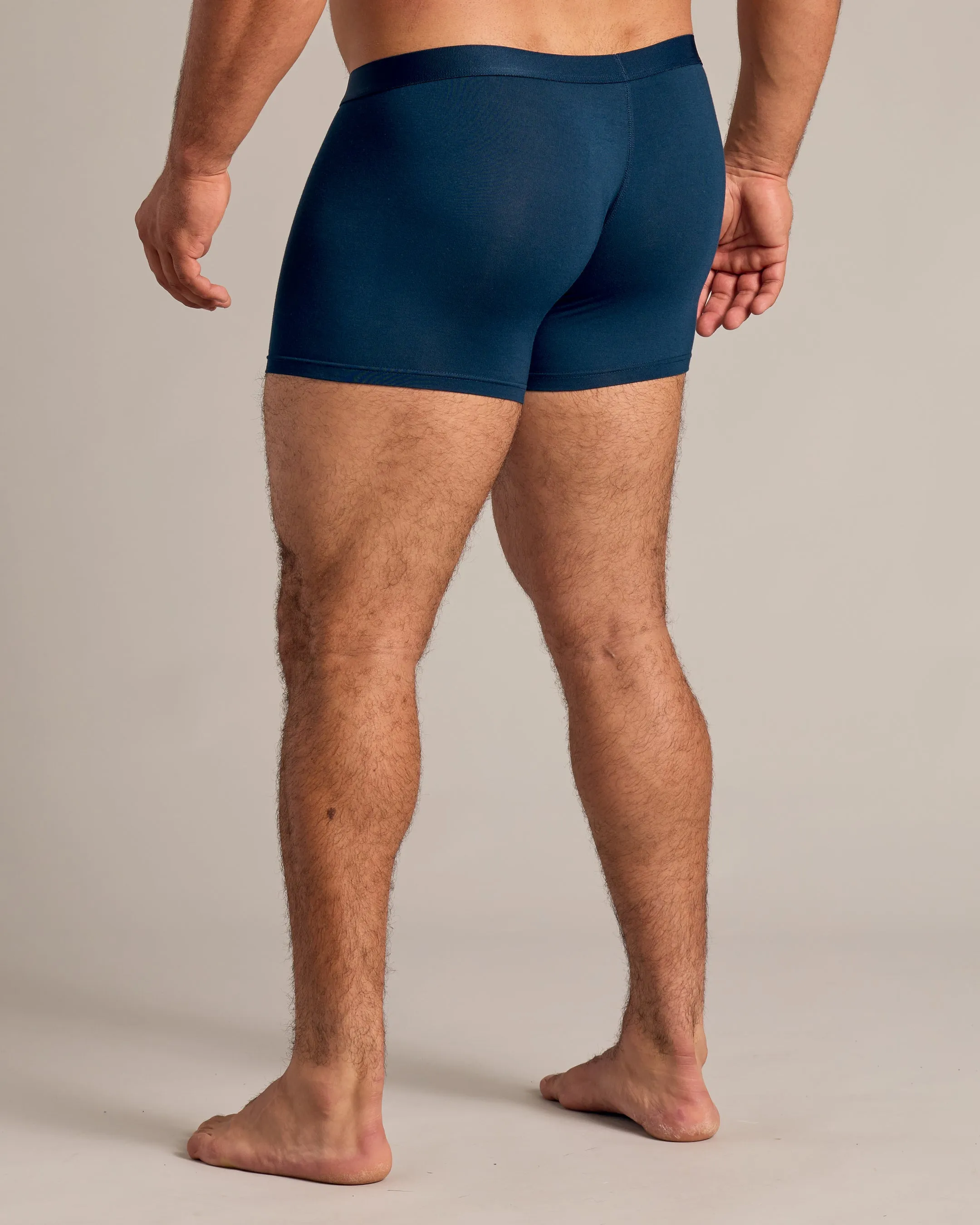 Navy Boxer Trunks W/ Fly 6-Pack