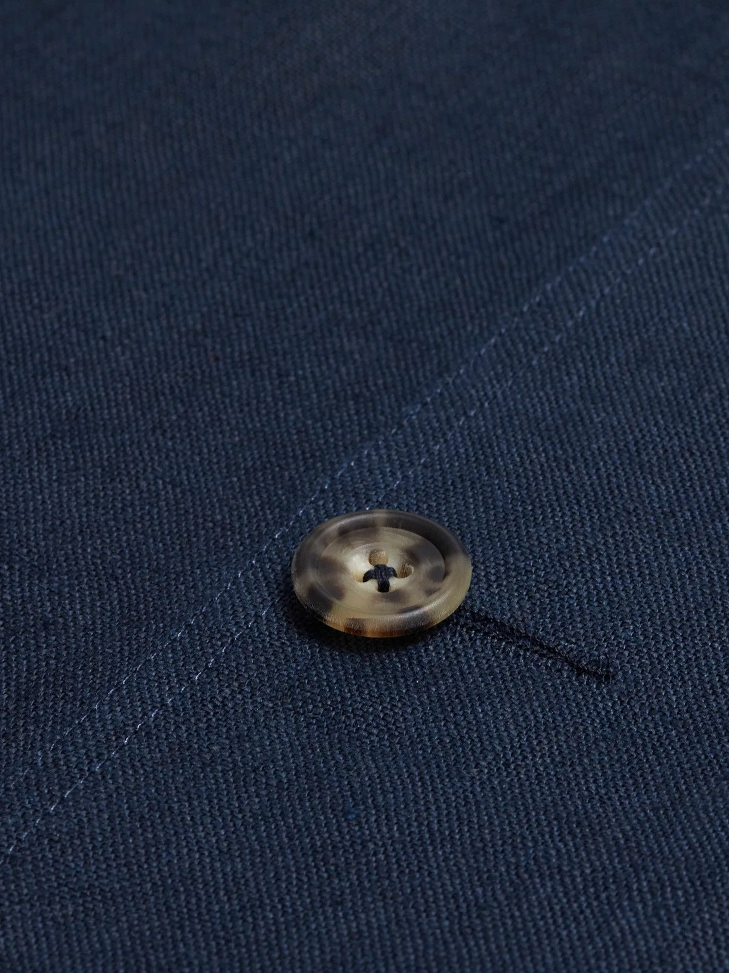 Navy Relaxed Linen Nehru Jacket