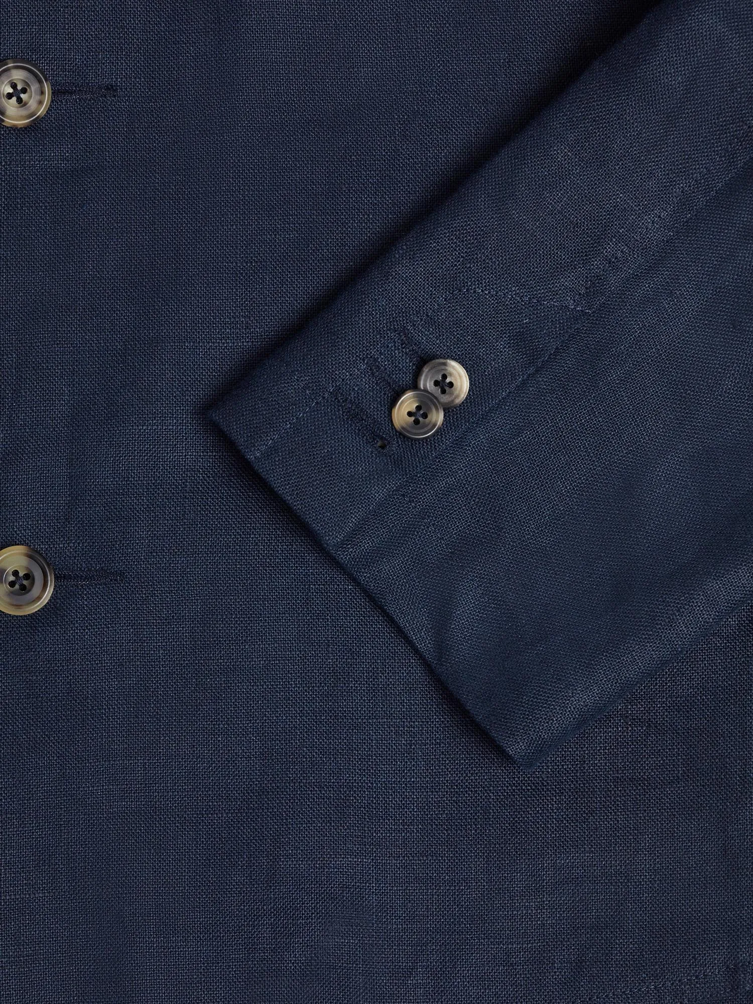 Navy Relaxed Linen Nehru Jacket