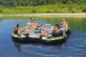 New in sealed box! Rapid Rider IV by Ozark Trail! Inflatable 4 Person Water River Raft Rapid Rider W Cup Holders & Ice Holder