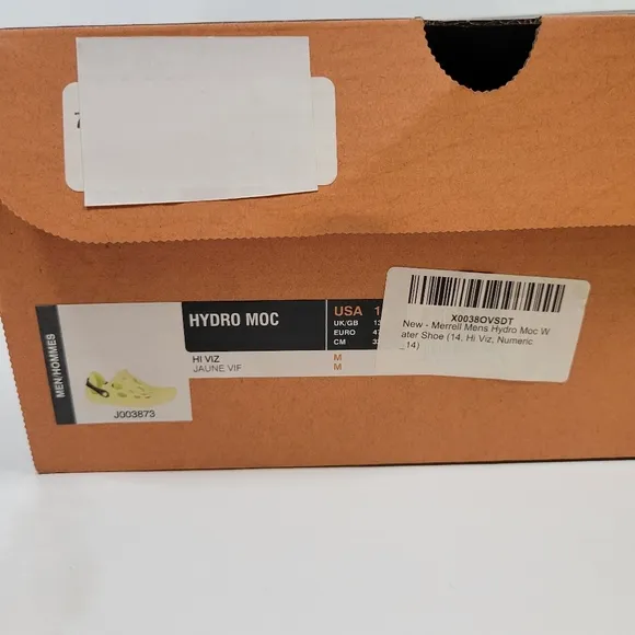 New Merrell Hydro Moc Hi Viz Yellow Green Slip On Water Comfort Shoe Men US 14